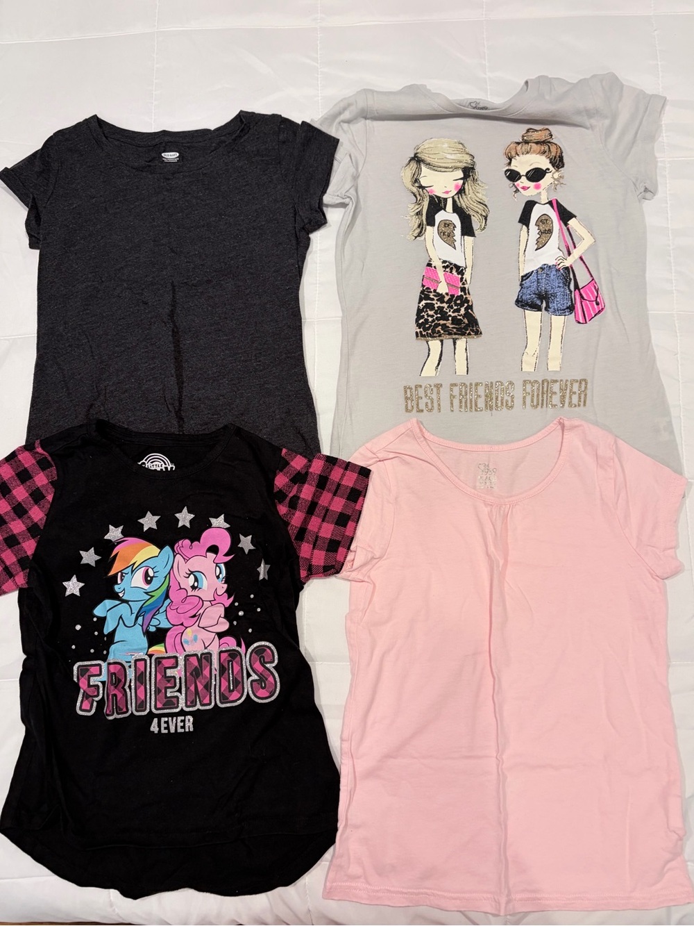 Girls Graphic & Basic Tee Bundle Size 7/8